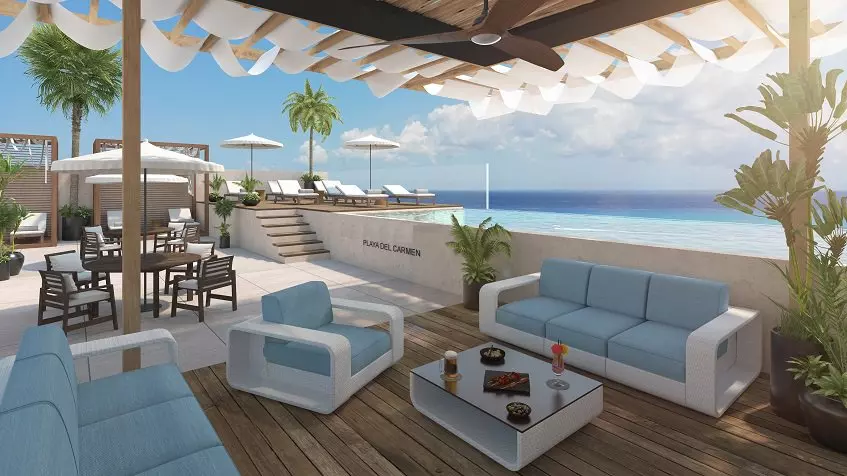 Rooftop lounge and pool at Isabella Condos