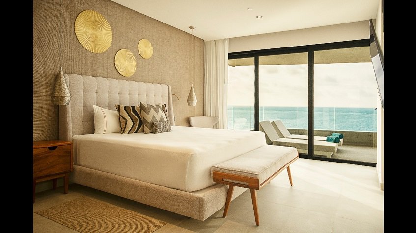Oceanview bedroom with terrace at The Fives Oceanfront