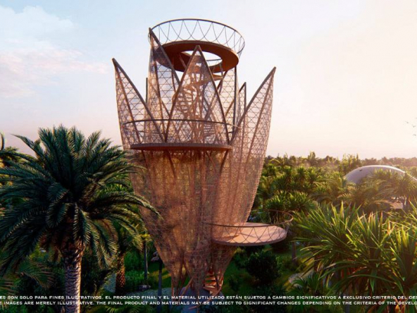 Lookout tower in a shape of flower at Kaybe Tulum