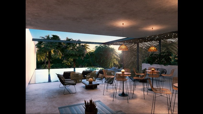 Common area by the swimming pool at Maria Tulum by Anah