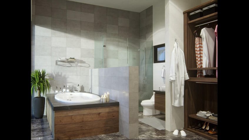 Bathroom with bathtub and shower at Musa del Carmen
