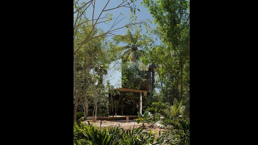 Open duplex surrounded by vegetation at Chay Reflection Lofts Tulum