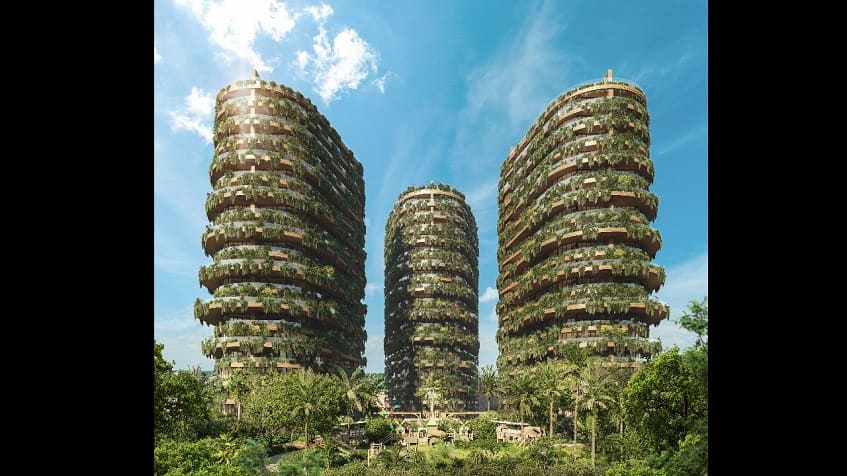 Residential building surrounded by vegetation at Central Park Towers