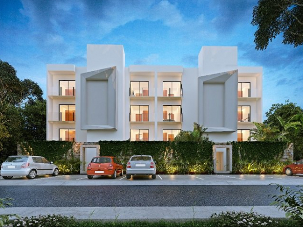 White building facade with cars parked in front at Beel 19 Condo