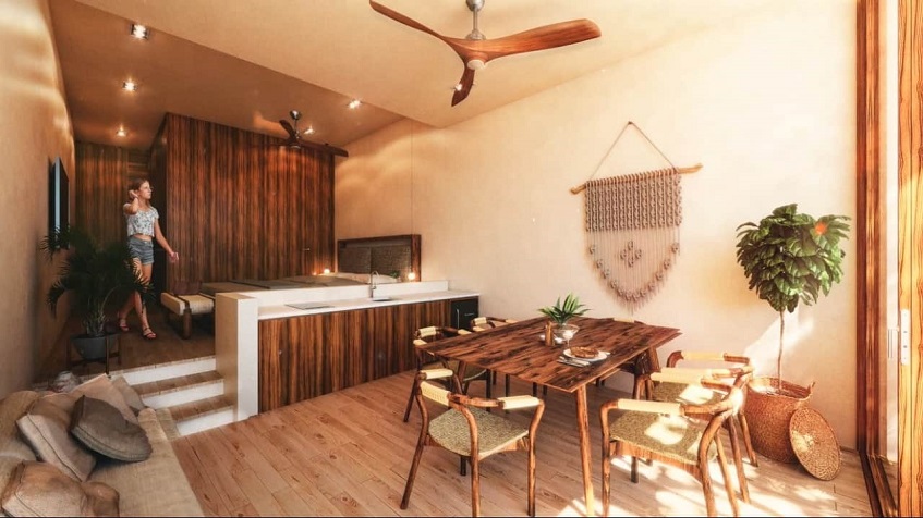 Studio condo with wooden and handcraft decoration at Bacab Tulum