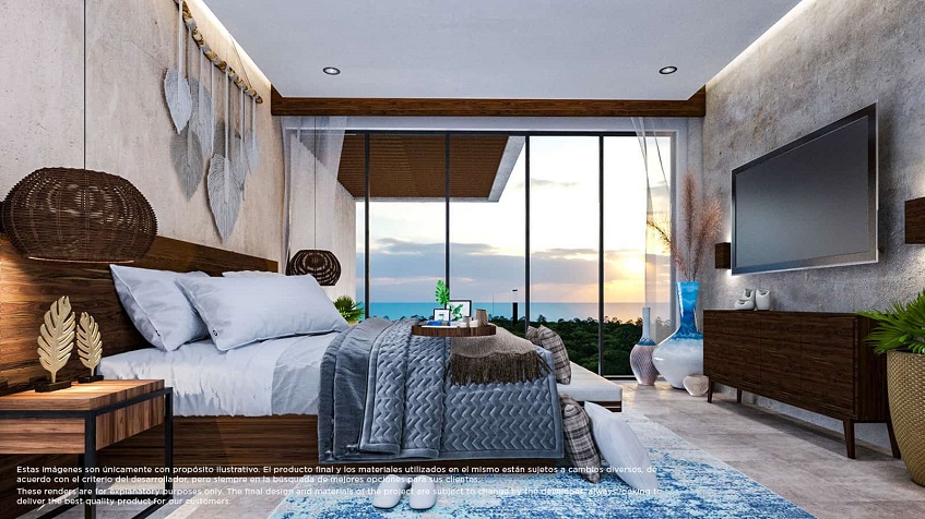 King size bedroom with ocean view at Solemn Ocean Living