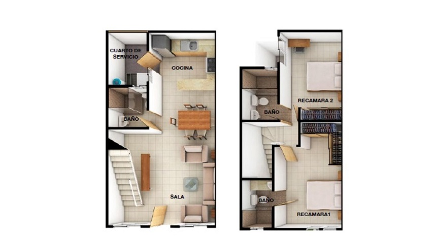 Two bedroom house floor plan at Bonanova