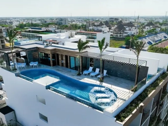 Aerial view My Menesse Playa | Studios for Sale Near Fifth Avenue