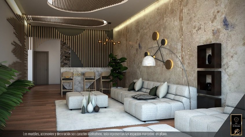 Lobby with white sofa at My Menesse in Playa