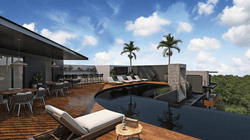 Rooftop pool and bar at Paramar Black
