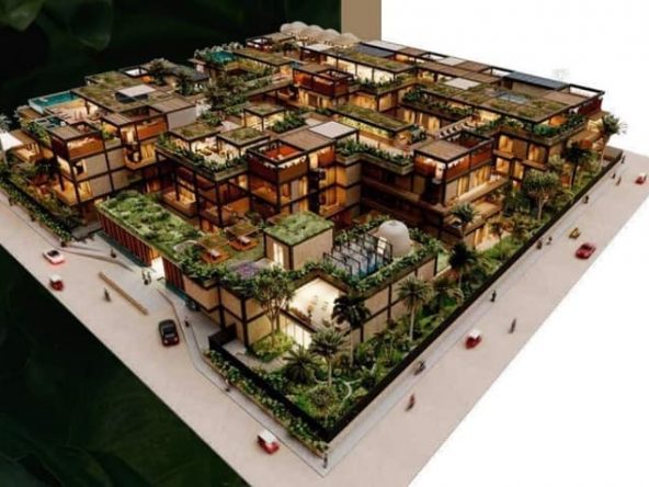 Architectural floor plan of condominium residential at Bloom Tulum