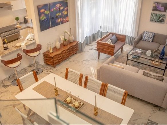 House interior view from top floor at Crozet House | Bali at Riviera Maya