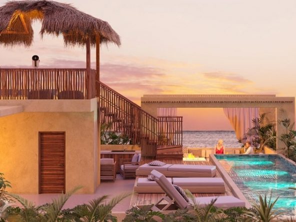 Double rooftop with a pool, ocean view terrace and telescope at Caribique Playa del Carmen