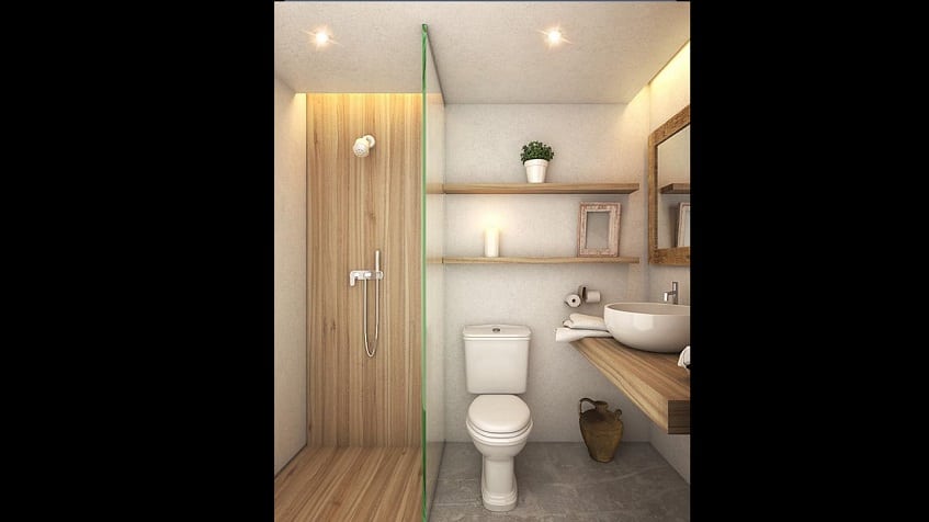 Bathroom with a shower cabin at Blanko 54 Playa del Carmen