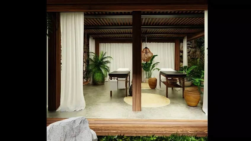 A spa with 2 beds in Hunab Ku Tulum