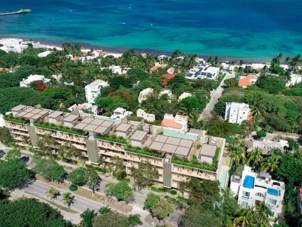 An aerial view of the complex in Playacar
