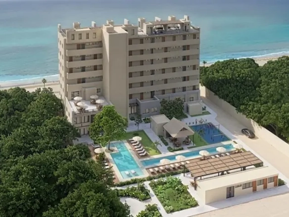 Aerial View Facade rear Sea Loft Cozumel