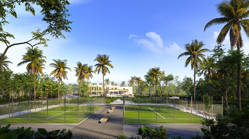 A tennis and paddle court in Lomas Aurora Playa del Carmen