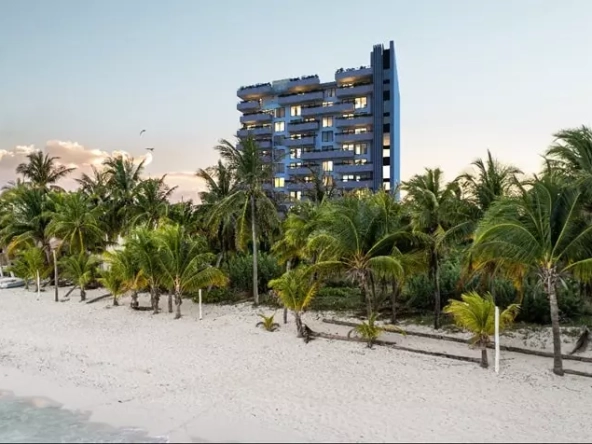 A beachfront building at Dharana Tower Cancun
