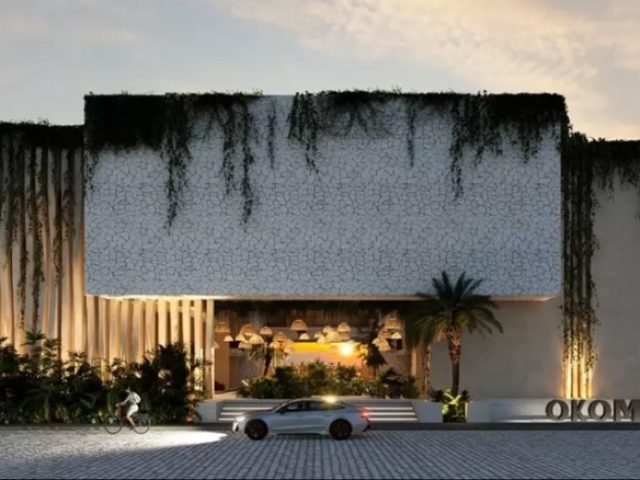 Facade of a main entrance in Okom Tulum