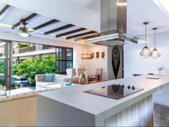 Kitchen view garden Amistad Boutique Residences Tulum