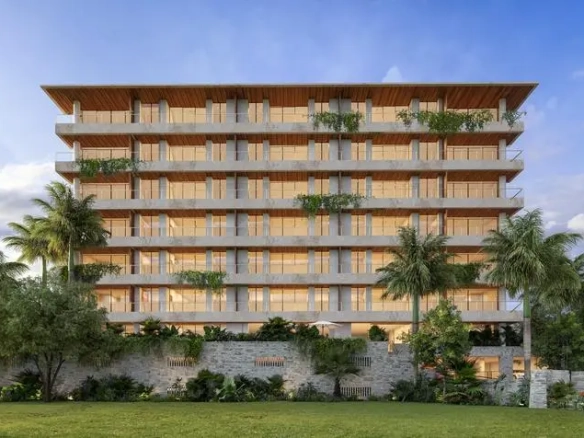 Front Facade of Isla Blanca Residences Cancun