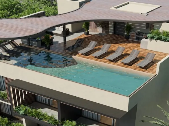 Rooftop with pool Mila Condos Playa del Carmen