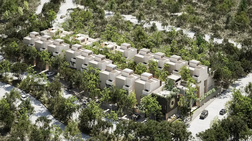 Aerial View Villa Cardinal Tulum