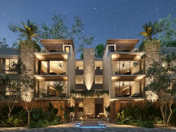 Front facade Talari Tulum Condos and Penthouses for Sale