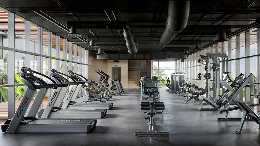 Gym equipped in Legacy By Awa Playacar