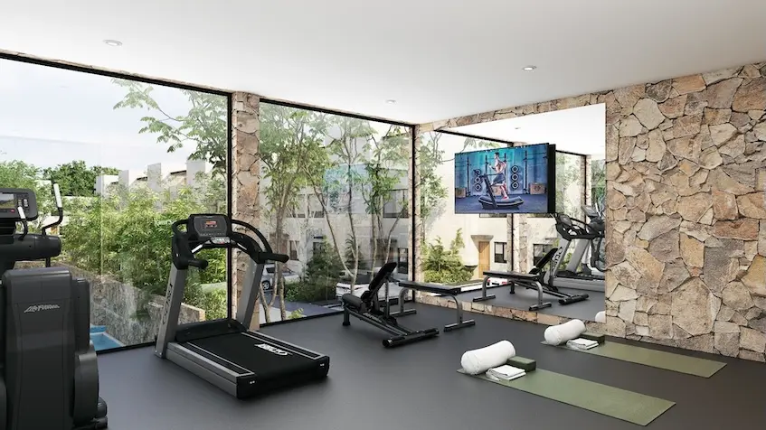 Gym equipped in Tulum Jungle Park Residences