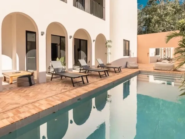 Beds and Pool in Casa Tabarka Tulum