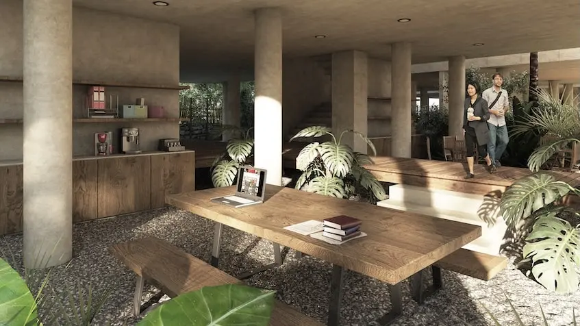 Coworking Area in Joyn Living Tulum
