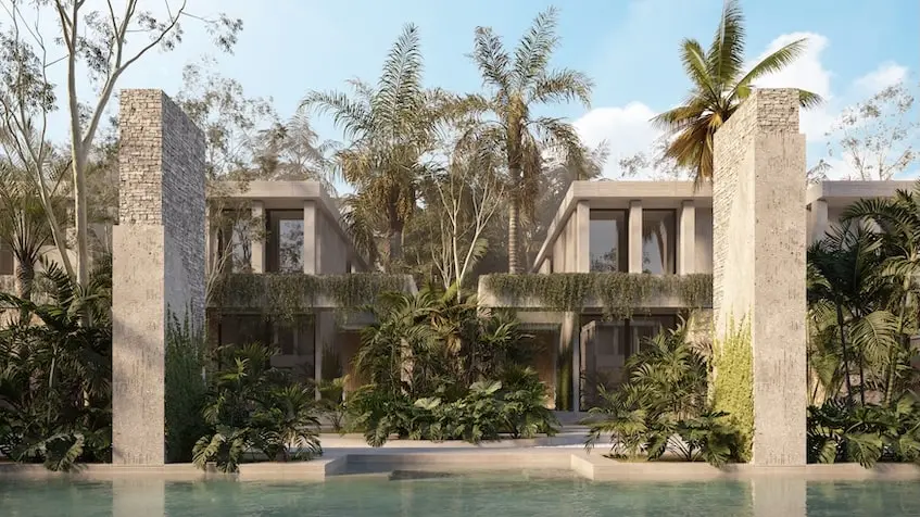 Front Facade Distrito Bondia Tulum | 3 Bedroom Houses for Sale