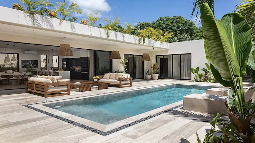 Facade rear pool in Villa Stephanie Tulum