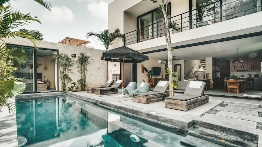 Pool and Beds in Casa Chachalaca Tulum