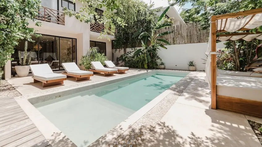 Pool side View in Villa Sorella Tulum 4 Bedroom House for Sale