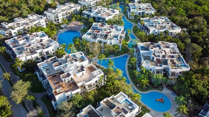 Aerial View infinity Pool The Fives Beach Playa del Carmen