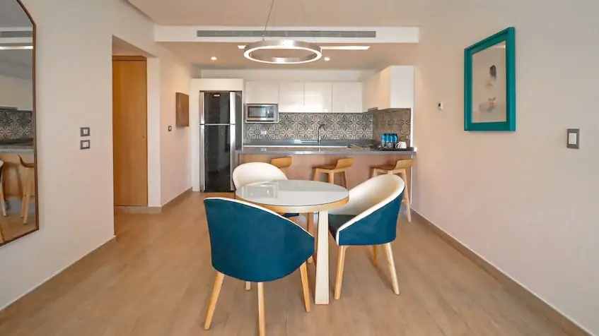 Diningroom with kitchen The Fives Beach Playa del Carmen