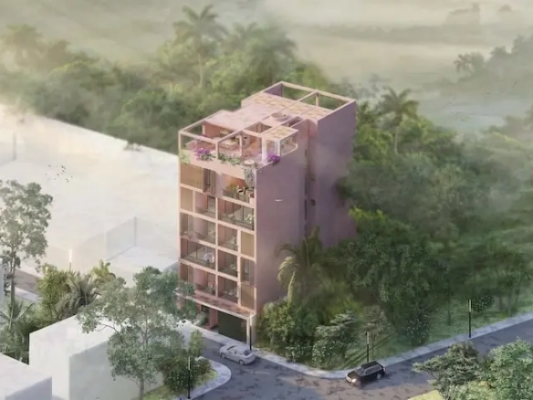 Isometric aerial View Botanica Puerto Morelos