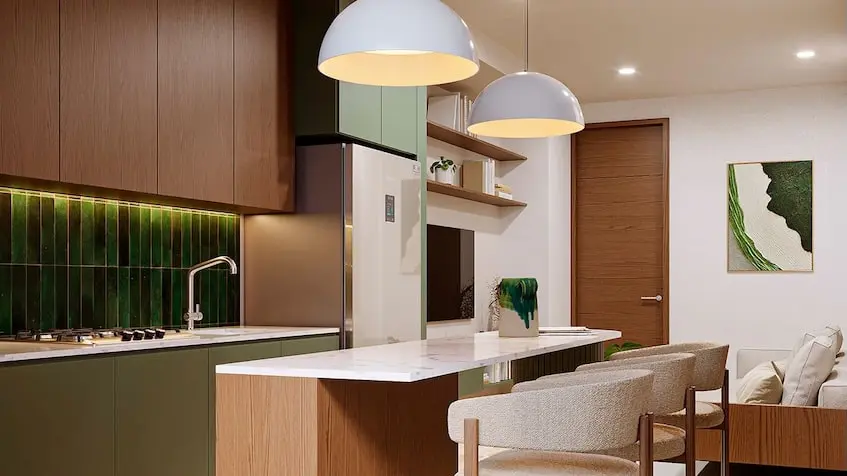 A kitchen with diningroom at Encanto de Playa del Carmen