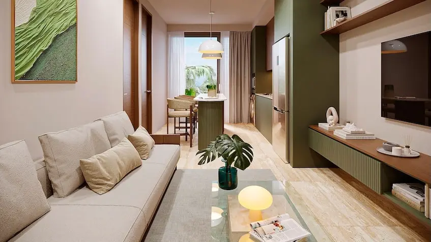 A livingroom at Encanto de Playa del Carmen