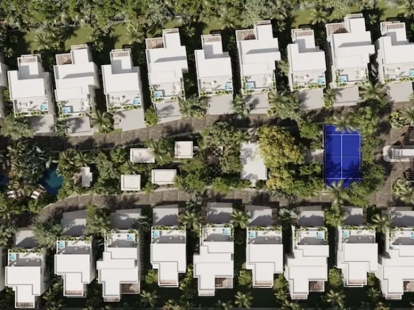 Aerial View Villas Leembal Playa Paraiso Playa del Carmen