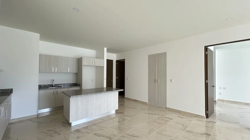 Kitchen with living room in Valle Aurora Playa del Carmen