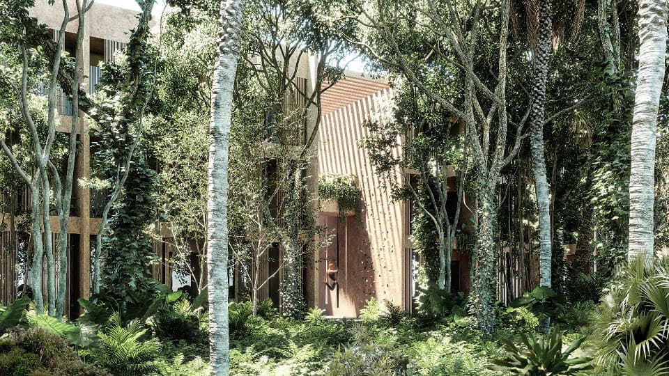 Edificio residencial en la selva en Aflora Tulum