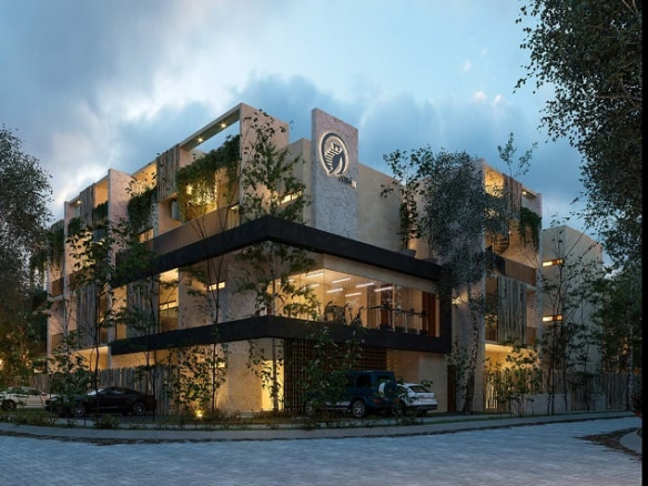 Corner view of the residential building at Coba Luxury Apartments