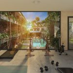 Gym overlooking the pool at Xamira Tulum