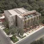 Corner view of the building at Bacab Tulum