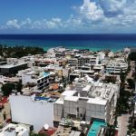 Top view of the city and ocean from Menesse Town Tower
