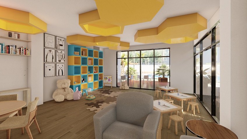 Children's room, tables, chairs and shelves for toys in Bali in Riviera Maya